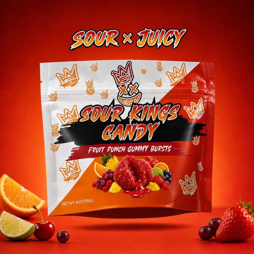 Fruit Punch Sour Kings Sour Bursts, 6 oz