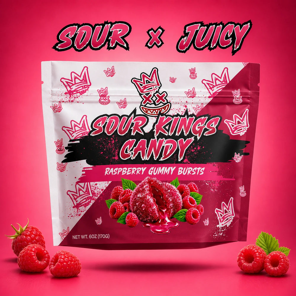 Raspberry Sour Kings Sour Bursts, 6 oz
