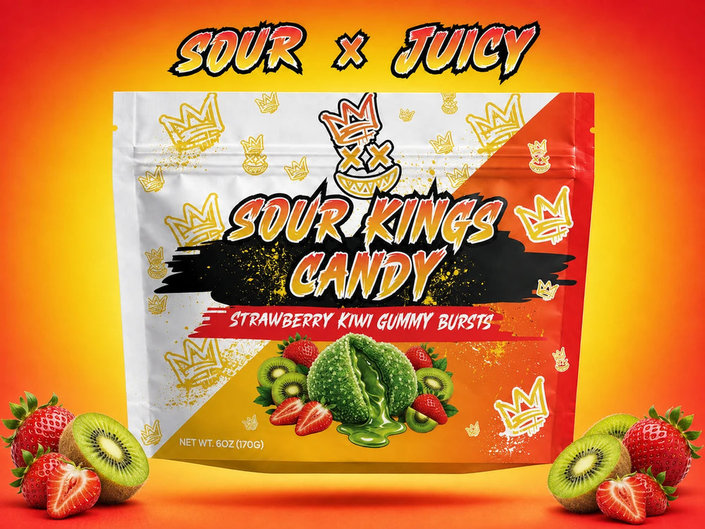 Strawberry Kiwi Sour Kings Sour Bursts, 6 oz