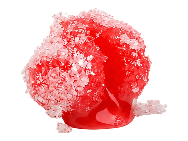 Piña Colada candy split open to reveal its juicy center