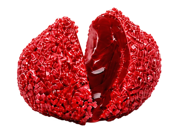 Zombie Blood candy split open to reveal its juicy center